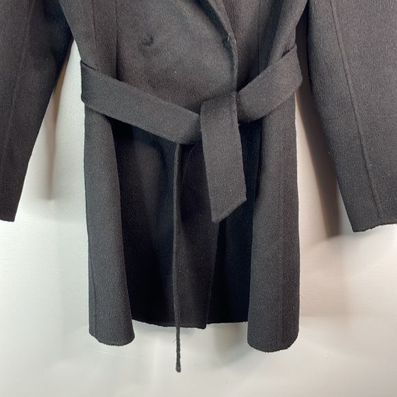 Banana Republic Wool Tie Belt Wrap Pea Coat Black Pockets Collar Hidden Snaps XS - Picture 6 of 12